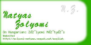 matyas zolyomi business card